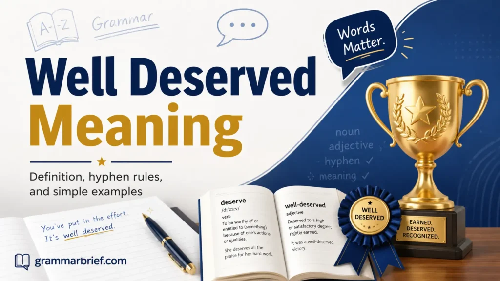 Well Deserved Meaning with definition, hyphen rules, and simple examples