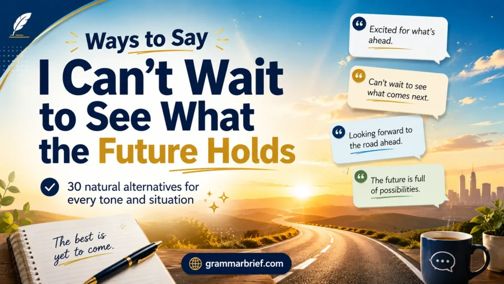 Ways to say I can't wait to see what the future holds with 30 natural alternatives