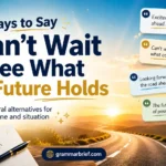 Ways to say I can't wait to see what the future holds with 30 natural alternatives