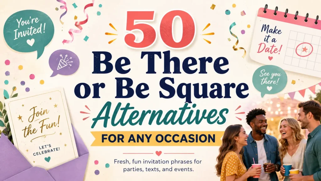 50 be there or be square alternatives for parties, texts, invitations, and social events