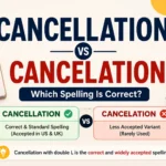 Cancellation vs cancelation spelling comparison showing cancellation as the correct and standard spelling