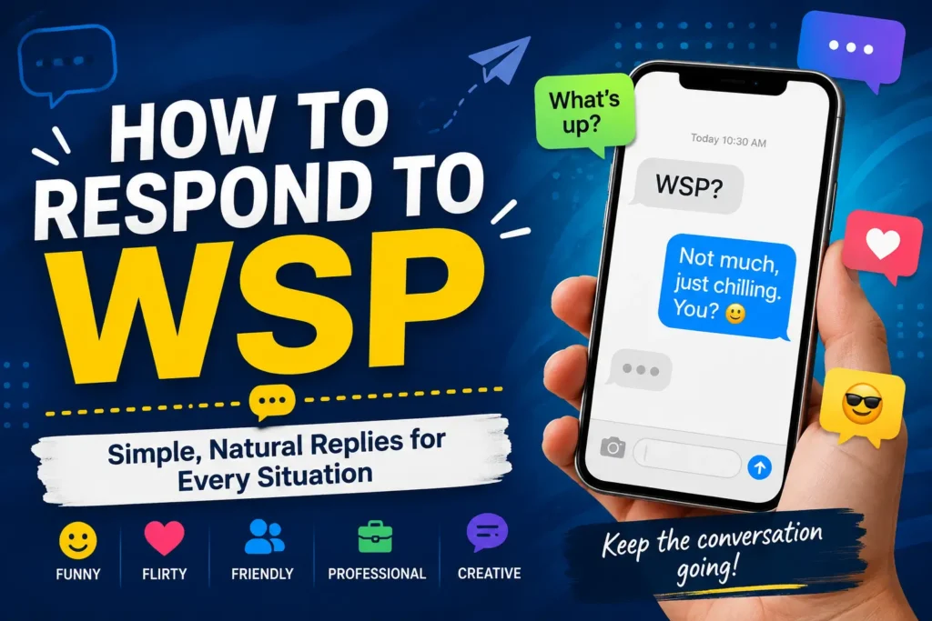How to respond to WSP with natural, funny, flirty, friendly, and professional replies