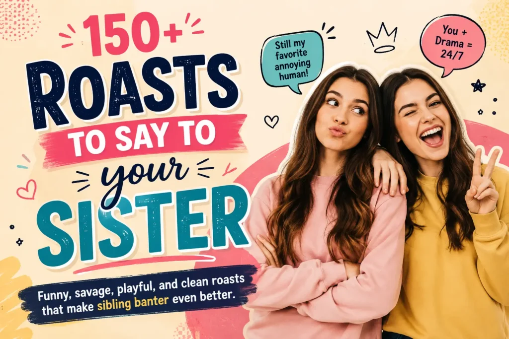150+ roasts to say to your sister, featuring funny, savage, playful, and clean sibling jokes