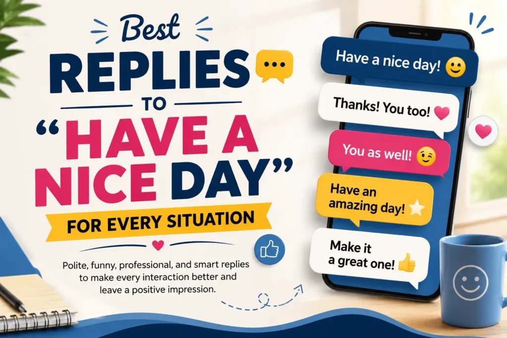 Best replies to “Have a Nice Day” for friends, work, texting, and everyday conversations