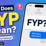 FYP Meaning explained with a smartphone texting graphic