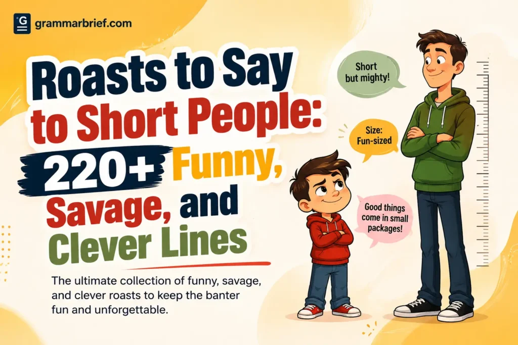 Roasts to say to short people featuring funny, savage, and clever height jokes