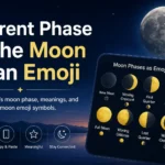 Current phase of the Moon as an emoji showing the eight Moon phases
