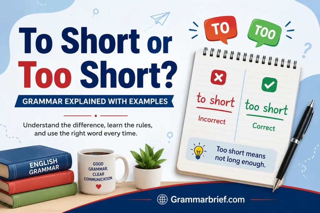To Short or Too Short grammar explained with examples and correct usage