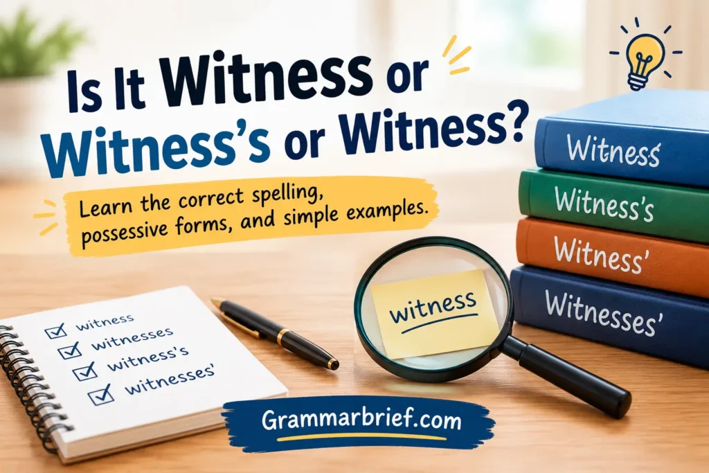 Is It Witness or Witness’s or Witness correct spelling guide