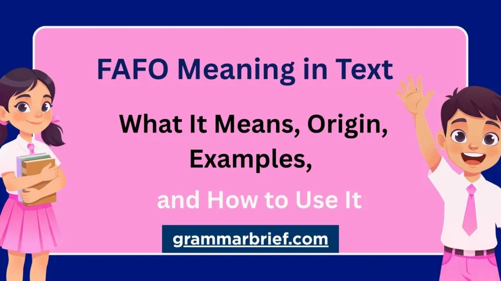 FAFO meaning in text, definition, examples, and how to use it