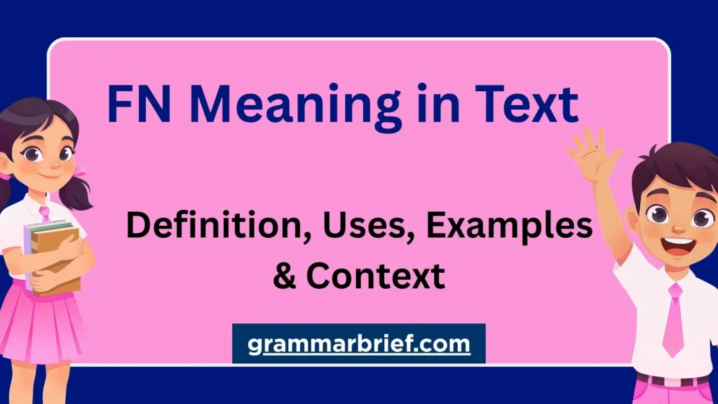 FN meaning in text with definitions, uses, and examples