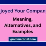 I enjoyed your company meaning, alternatives, and examples