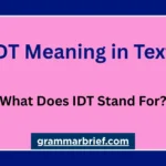 IDT meaning in text and what IDT stands for