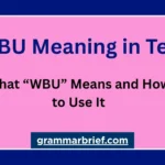 WBU Meaning in Text and what WBU means
