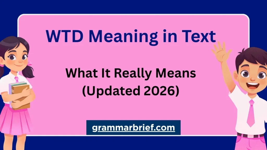 WTD meaning in text explained with its common meaning, “What To Do?”