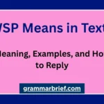 WSP means in text, with meaning, examples, and ways to reply